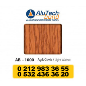ALUTECHBOND ALÜMİNYUM KOMPOZİT PANEL 0.50MM AÇIK CEVİZ