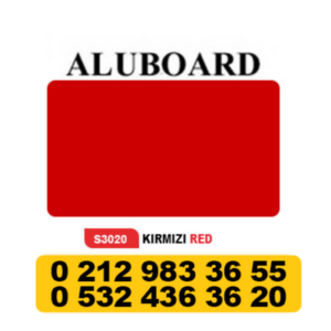 ALUBOARD ALÜMİNYUM KOMPOZİT PANEL (4MM) - 125 X 320 CM KIRMIZI