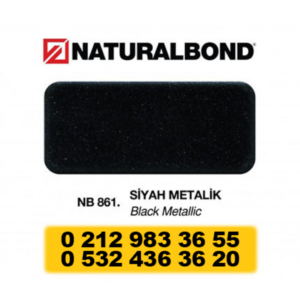 4 MM- SİMLİ RENKLERDE - ALU. KOMPOZİT PANEL - 125X320 CM - (NB-861) SİYAH MEtalik
