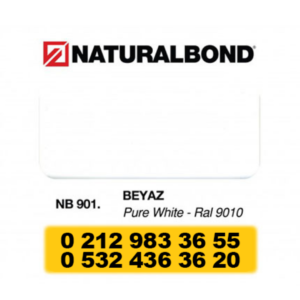 4 MM - ALUMİNYUM KOMPOZİT PANEL - 125X320 CM - NB 901 - BEYAZ