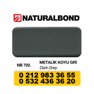4 MM - ALUMİNYUM KOMPOZİT PANEL - 125X320 CM - NB 702 - MET.KOYU GRİ