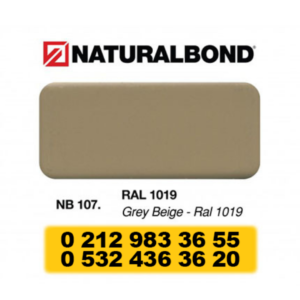 4 MM - ALUMİNYUM KOMPOZİT PANEL - 125X320 CM - NB 107 - GRİ BEJ