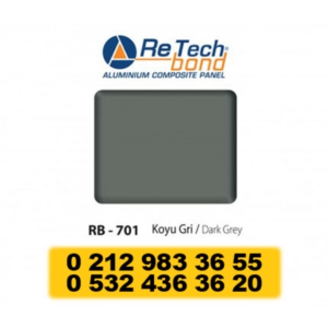 ALÜMİNYUM KOMPOZİT PANEL 0.25MM KOYU GRİ