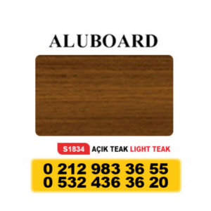 ALUBOARD ALÜMİNYUM KOMPOZİT PANEL (4MM) – 125 X 320 CM AÇIK TEAK