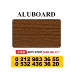 ALUBOARD ALÜMİNYUM KOMPOZİT PANEL (4MM) – 125 X 320 CM KOYU CEVİZ